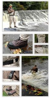 BISON BREATHABLE CHEST WADERS BOOTS & STUDS ALL SIZES