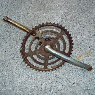 Vintage Murray 46 Tooth Bicycle Sprocket and Crank