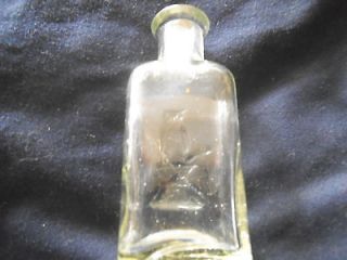 RARE Antique Medicine OWL Drug Co Tiny 3 3/8 Bottle Raised Embossed 
