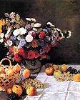 20x24 Canvas Still Life with Flowers and Fruits by Oscar Claude 