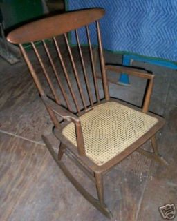 Antique Wicker Cane Wood Rocker Rocking Chair Birch NR!