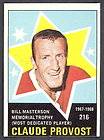 1968 69 OPC O PEE CHEE 216 CLAUDE PROVOST EX NM AS MONTREAL CANADIENS 