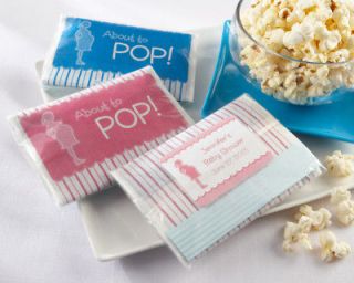 Blue About to Pop Microwave Popcorn Baby Shower Favor