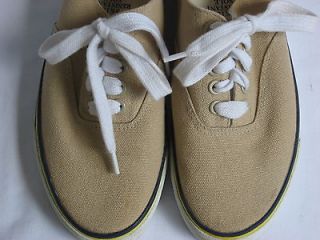 Boat Shoes Ralph Lauren Polo 7.5B Shoes Sneakers Tan Canvas Womens 