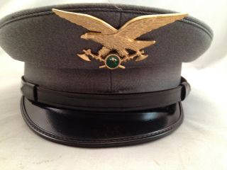 Vintage Italian Police Hat Very Good Condition Gray Cloth