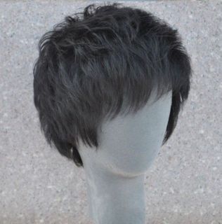 Men s short full wig wigs hairpiece toupee wiggery,100% real natural 