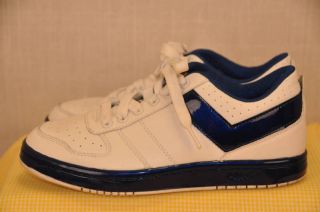 PONY LEATHER SNEAKERS WHITE ~ BLUE CITY WINGS LO 5.5M mens