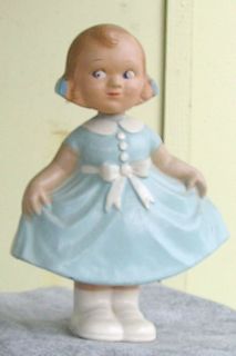 Bobbie Mae Swing & Sway Blue Paper Mache Doll Bobblehead & Sammy Kaye 