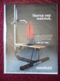 1984 Print Ad Solo Flex Bodybuilding Fitness Machine ~ Shorten Your 