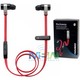   Red BLUETOOTH WIRELESS STEREO HEADSET / HEADPHONES with CHARGER
