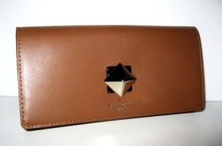 NWT KATE SPADE NEW BOND STREET CYNDY NATURAL BROWN LEATHER WALLET 