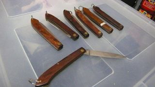 7pc rostfrei robi klaas German Vintage Stainless wooden folding knife 