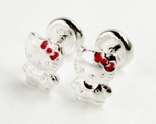   Pink Sterling Silver 925 Earrings Girl Baby Kids High SecurityTiny