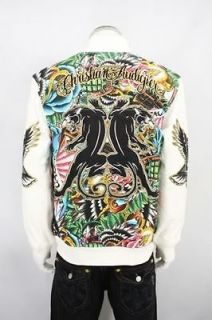 100% Auth CHRISTIAN AUDIGIER Ed Hardy CA Collage Track Jacket Hoodie 