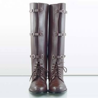   BUCKLE FIELD LONG LLEATHER STYLISH BOOTS MOUNTAIN HORSE RIDING SPORTS