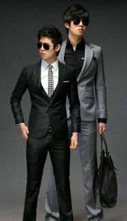 2012 New Men/Boy SlimFit Wedding 3Pcs Dress Suit Top+Vest+Pants Gray 