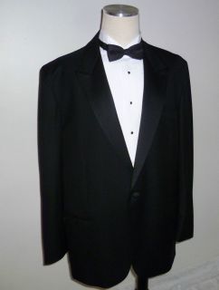 Ted Lapidus Black Single Breasted One Button Tuxedo Size 46R