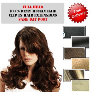 15 Code™ #Bright Red Clip In Remy Human Hair Extensions Full Head