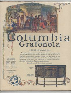 COLUMBIA GRAFONOLA in Period Designs Advertisement ad