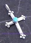 Navajo Native Sterling .925 Turquoise Cross Pendant NP1050