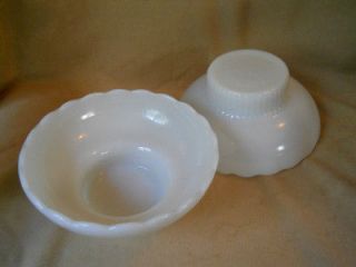 Vintage 2pc E.O. BRODY CO. White Milk Glass Candy Dish Glassware 