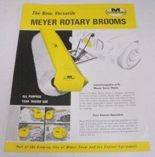 Meyer c. 1960s Rotary Brooms for Trucks Sales Brochure