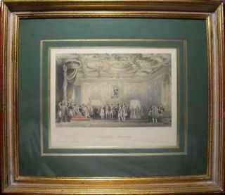 FRENCH 1845 ORIGINAL HAND COLORED ENGRAVING, FRAMED