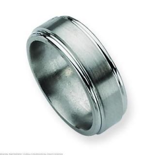 Titanium 8mm Brushed Mens Wedding Ring Band Size 16