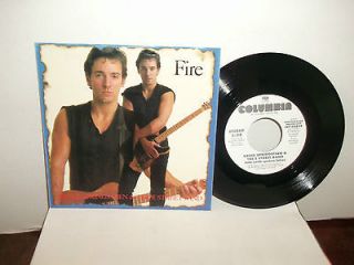 Bruce Springsteen,CB​S,Fire,US,7 45 with P/S, WHITE LABEL PROMO 