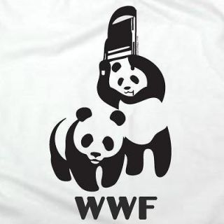 WWF PANDA BEAR wrestling shirt Retro Funny Cool t shirt S white