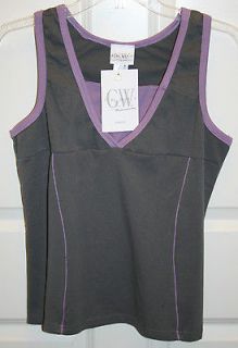 NEW WITH TAGS~LADIES SIZE MEDIUM~G.W. SPORT RAZOR BACK~GRAY WITH LILAC 