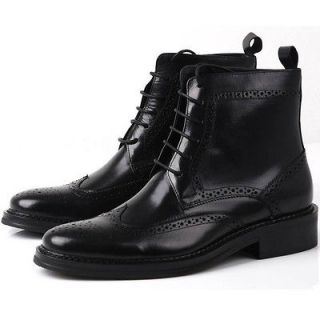 US8 Leather oxford Brogue Wingtip Men Boots Dress Leather military 