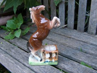 RARE EARLY ANTIQUE STAFFORDSHIRE HORSE VASE SCULPTURE