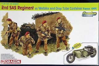 35 DML 6586 WWII British Airborne 2nd SAS Regiment w/Welbike & Drop 