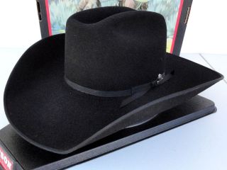 Stetson Cowboy Hat 4X Buffalo Fur Felt Black Saddle Back