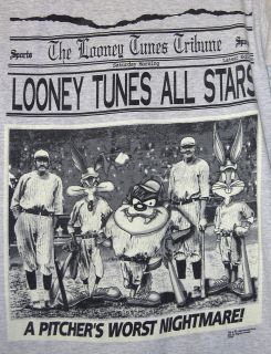 Vtg 1995 Looney Tunes TAZ BUGS BUNNY COYOTE Baseball Pitchers News 