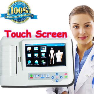 NEW CE Touch Screen 6 channel ECG EKG machine Interpretation Analysis 