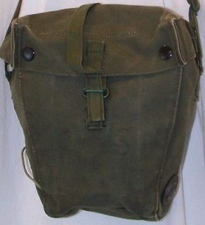 British SAS S6 Respirator Green Canvas Gas mask Bag w shoulder Strap 