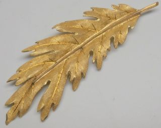 Antique C. 1896 M. Buccellati 18k Yellow Gold Oak Leaf Brooch Pin 