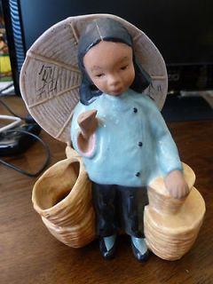 Vintage McCarty Brothers Pottery   Asian Girl Planter   5/1/44 