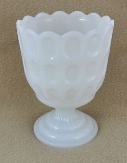 Brody Co Milk Glass Vtg Compote Pedestal Based Bowl 6 Scalloped 