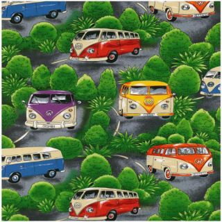 VW VOLKSWAGEN BUS FABRIC BY THE YARD