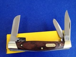 Buck 3 Blade Wood Grain Stockman Pocket Knife 371BRS B