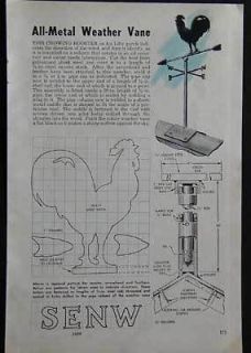 Rooster Weathervane How To Build PLANS Sheet Metal