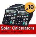 10 PK New Efficiently si​zed solar calculator with 12 digit display 