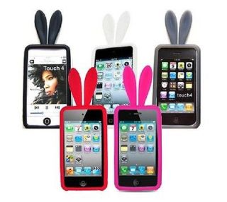 Lovely Bunny Rabbit TPU Skin Case Cover For Apple iPod Touch 4 iTouch 