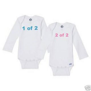OF 2 AND 2 OF 2 SET OF 2 BABY BODYSUITS FOR TWINS MULTIPLES BOY GIRL 