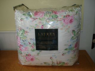 Ralph Lauren Shabby pink Cabbage rose 4pc QUEEN comforter bedskirt 2 