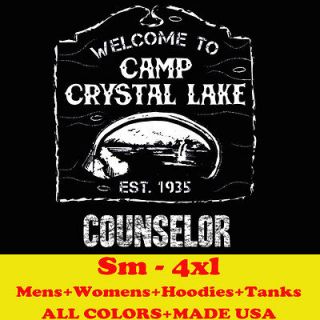 452 CAMP CRYSTAL LAKE Friday the 13th Jason mask movie mens t shirt S 