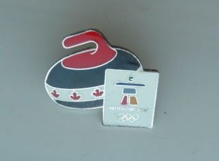 2010 Vancouver Olympic Curling Stone Lapel Hat Pin
